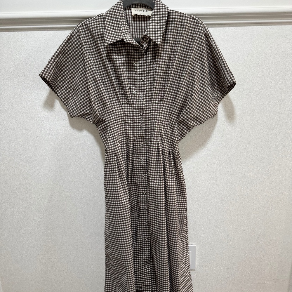 Anthro's The Tobie Shirt Dress with rhinestones